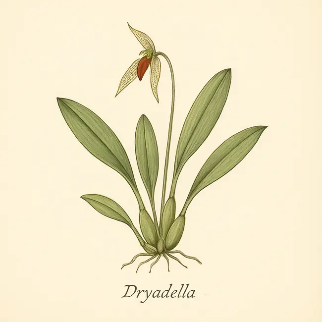 Dryadella – Botanische Illustration des Habitus