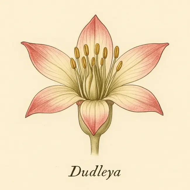 Dudleya – Botanische Illustration der Blüte
