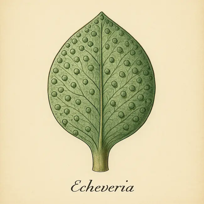 Echeveria – Botanische Detailillustration