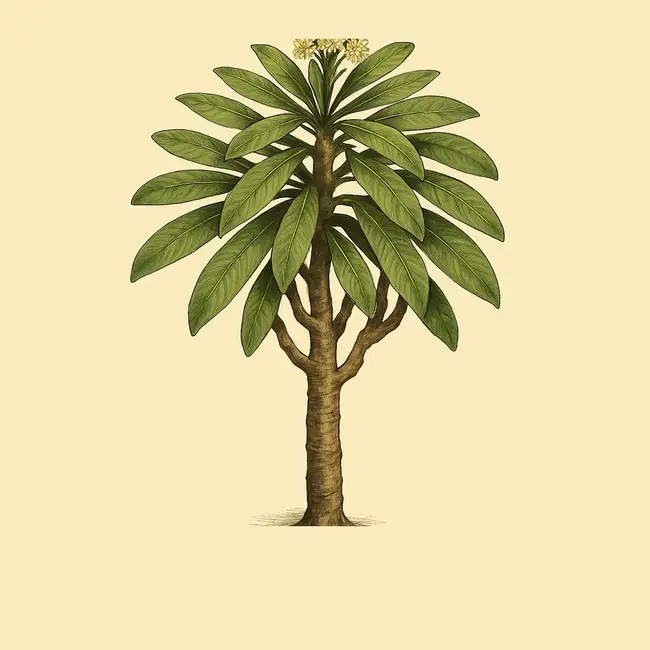 Elaeophorbia – Botanische Illustration des Habitus