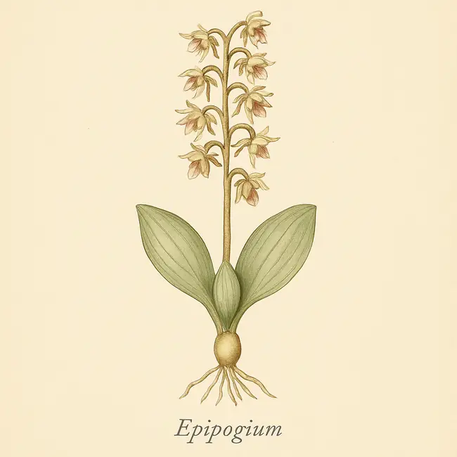 Epipogium – Botanische Illustration des Habitus