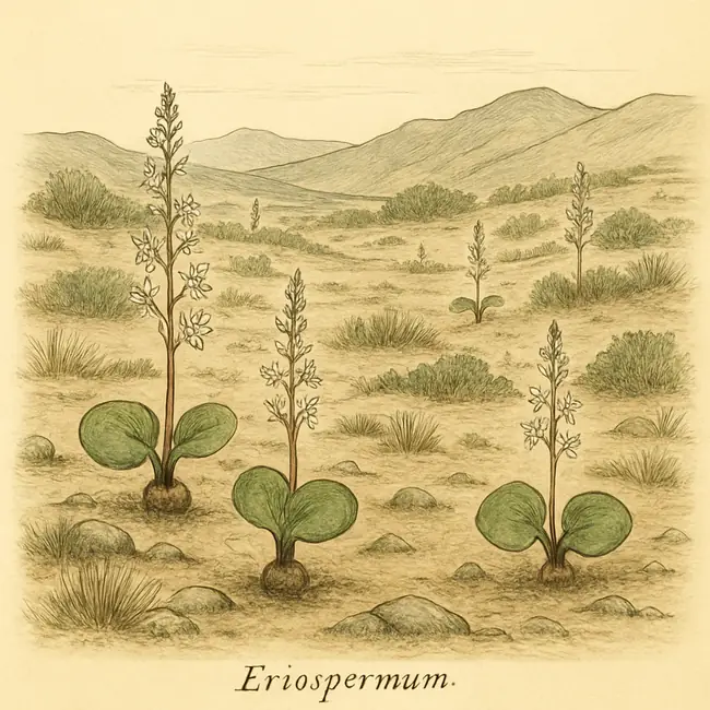 Eriospermum – Botanische Illustration des natürlichen Lebensraums