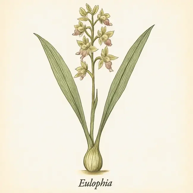 Eulophia – Botanische Illustration des Habitus