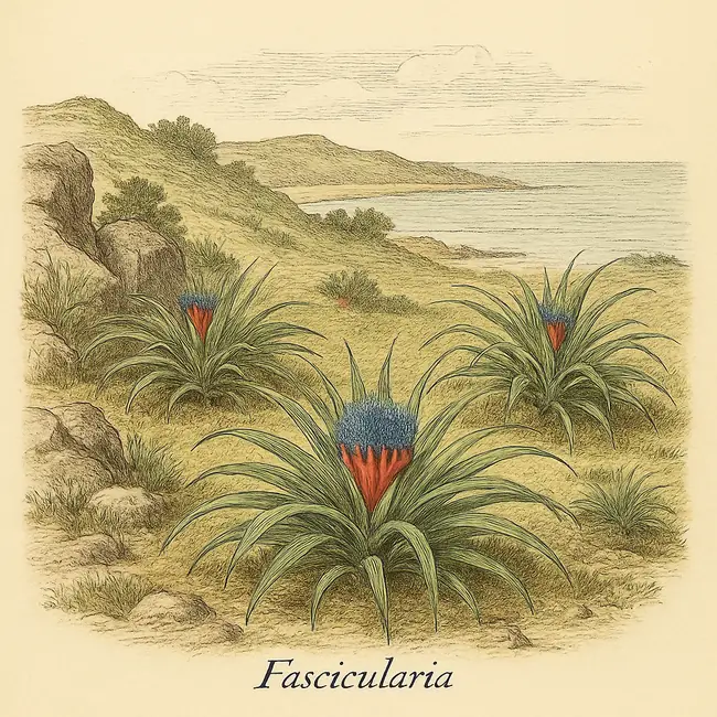 Fascicularia – Botanische Illustration des natürlichen Lebensraums