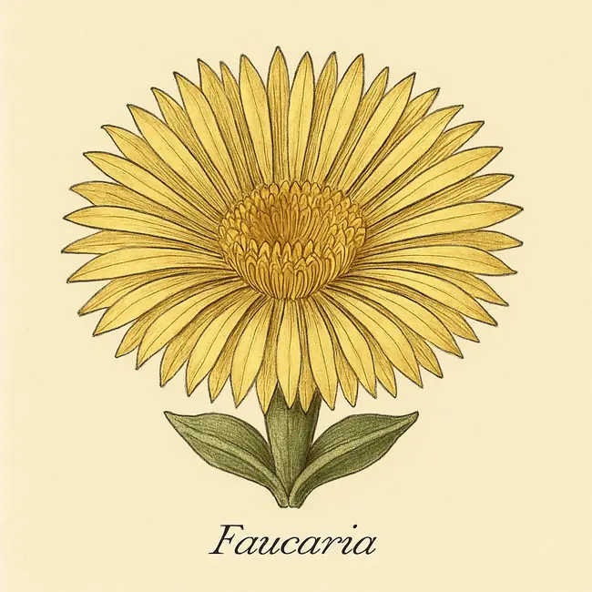 Faucaria – Botanische Illustration der Blüte