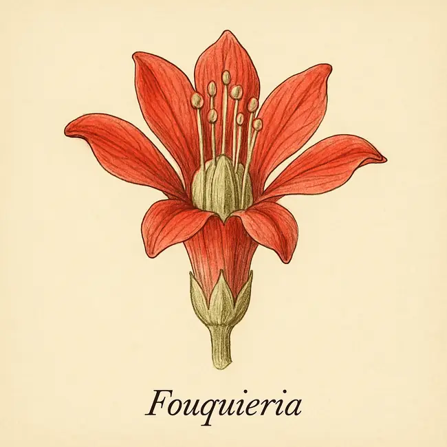 Fouquieria – Botanische Illustration der Blüte