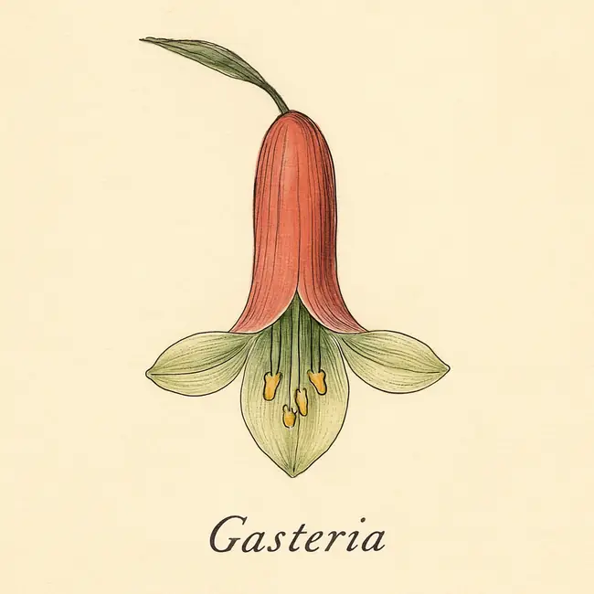 Gasteria – Botanische Illustration der Blüte