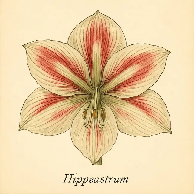 Hippeastrum – Botanische Illustration der Blüte