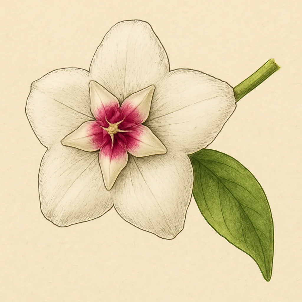 Hoya – Botanische Illustration der Blüte