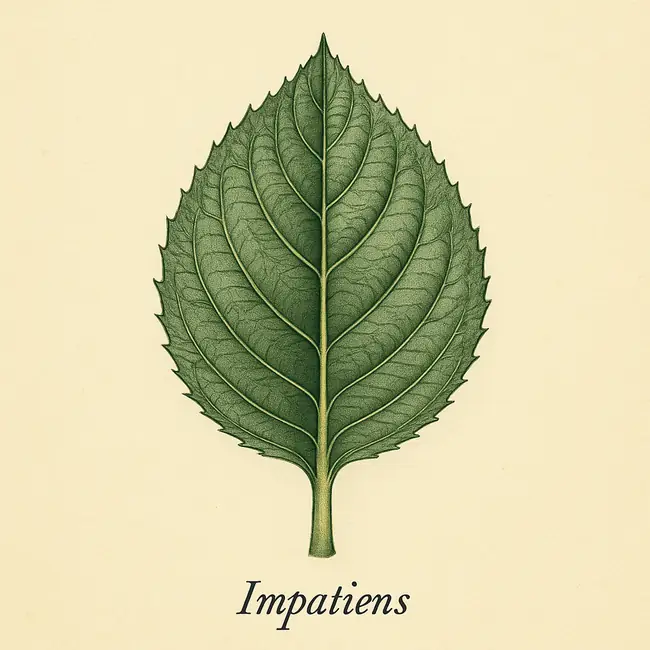 Impatiens – Botanische Detailillustration