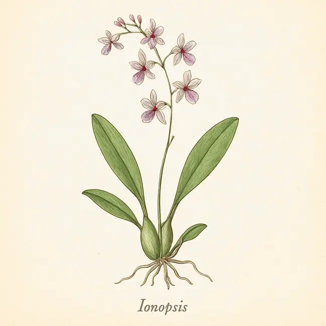 Ionopsis – Botanische Illustration des Habitus