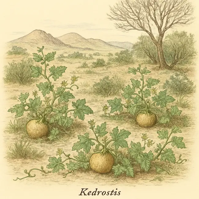 Kedrostis – Botanische Illustration des natürlichen Lebensraums