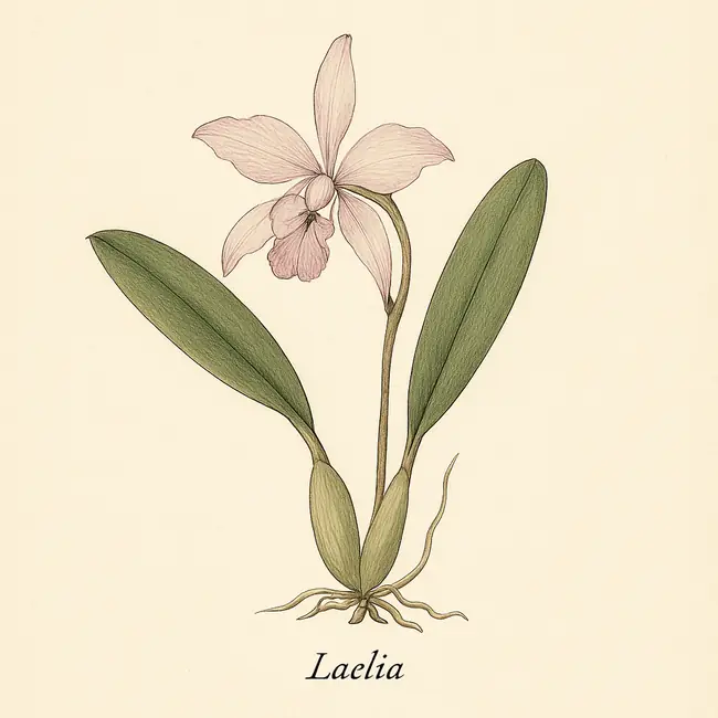 Laelia – Botanische Illustration des Habitus
