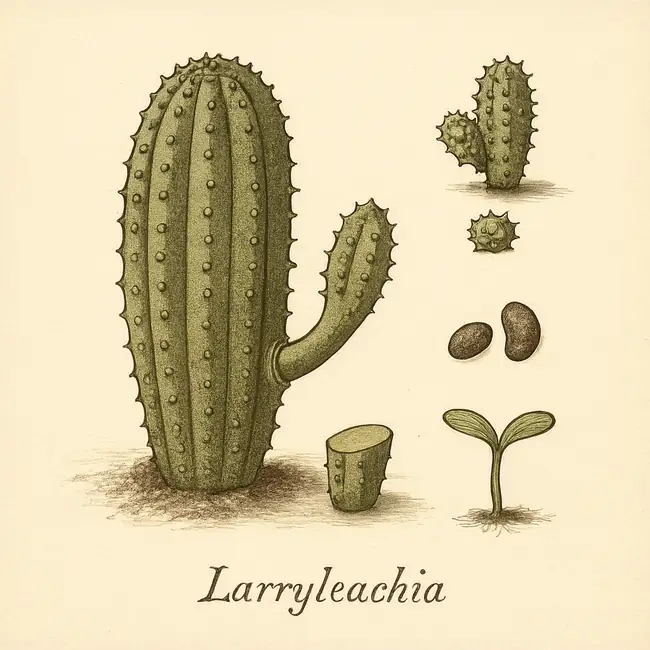 Larryleachia – Botanische Illustration der Vermehrung