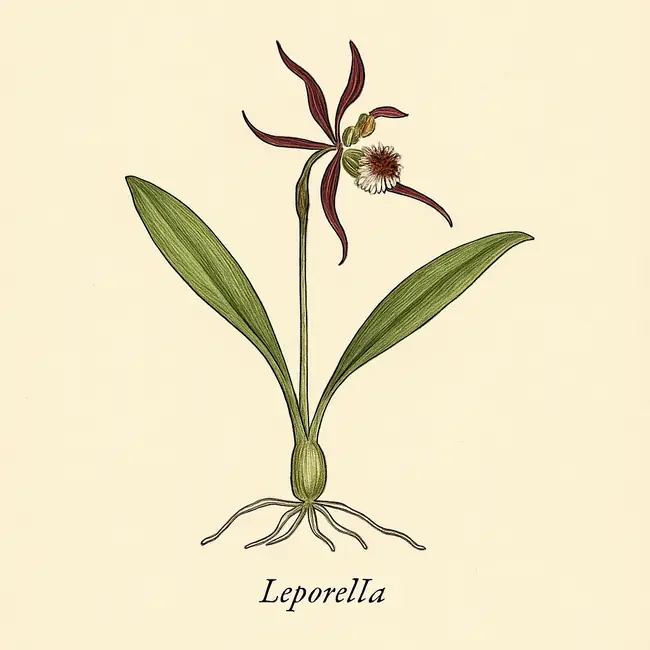 Leporella – Botanische Illustration des Habitus