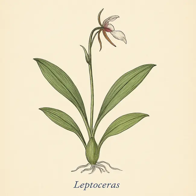Leptoceras – Botanische Illustration des Habitus