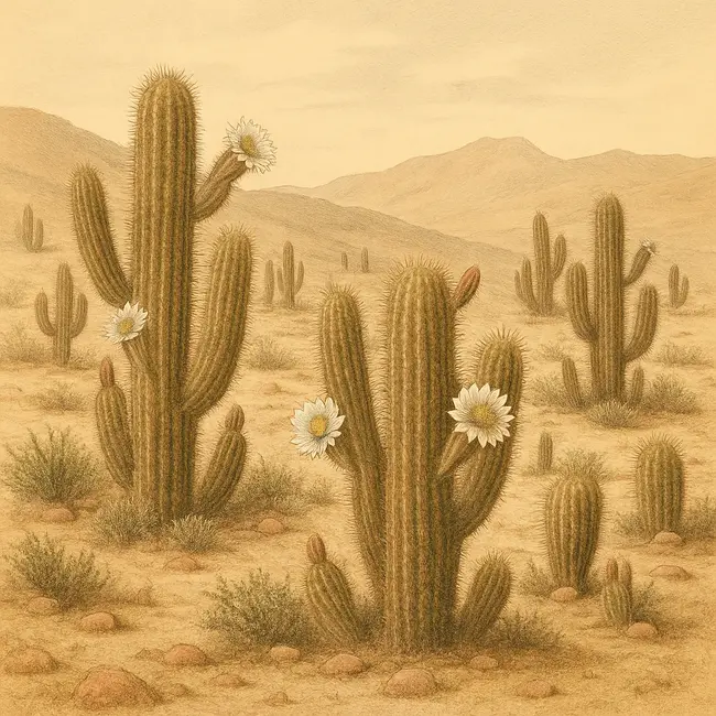 Leucostele – Botanische Illustration des natürlichen Lebensraums