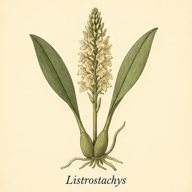 Listrostachys – Botanische Illustration des Habitus