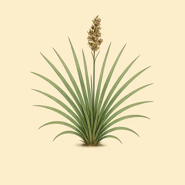 Lomandra – Botanische Illustration des Habitus