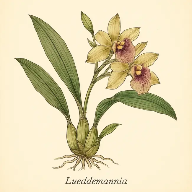 Lueddemannia – Botanische Illustration des Habitus