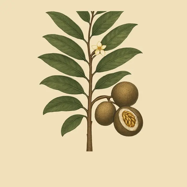 Macoubea – Botanische Illustration des Habitus