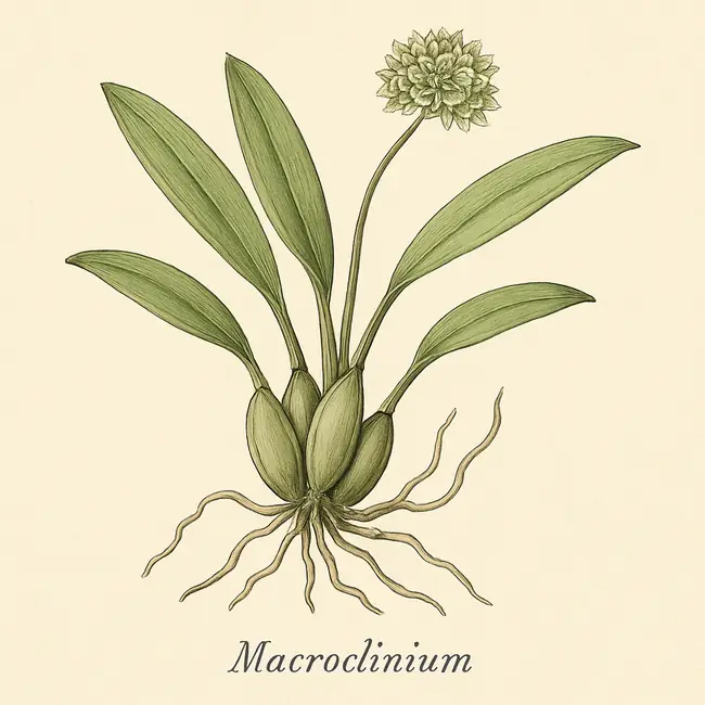 Macroclinium – Botanische Illustration des Habitus