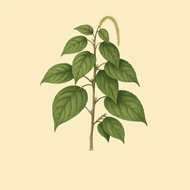 Mallotus – Botanische Illustration des Habitus