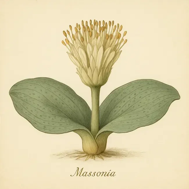 Massonia – Botanische Illustration des Habitus
