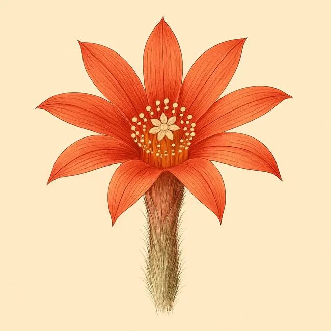 Matucana – Botanische Illustration der Blüte