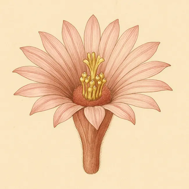 Melocactus – Botanische Illustration der Blüte