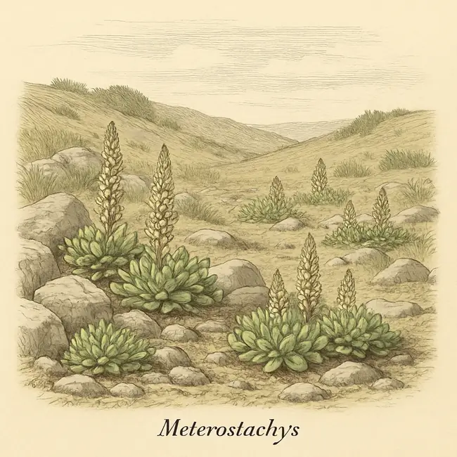 Meterostachys – Botanische Illustration des natürlichen Lebensraums