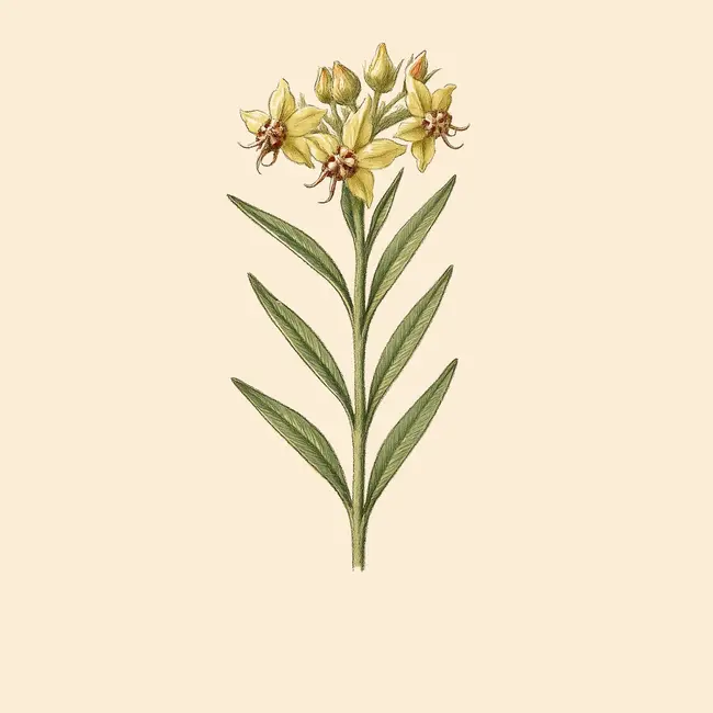 Miraglossum – Botanische Illustration des Habitus