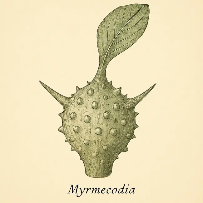 Myrmecodia – Botanische Detailillustration