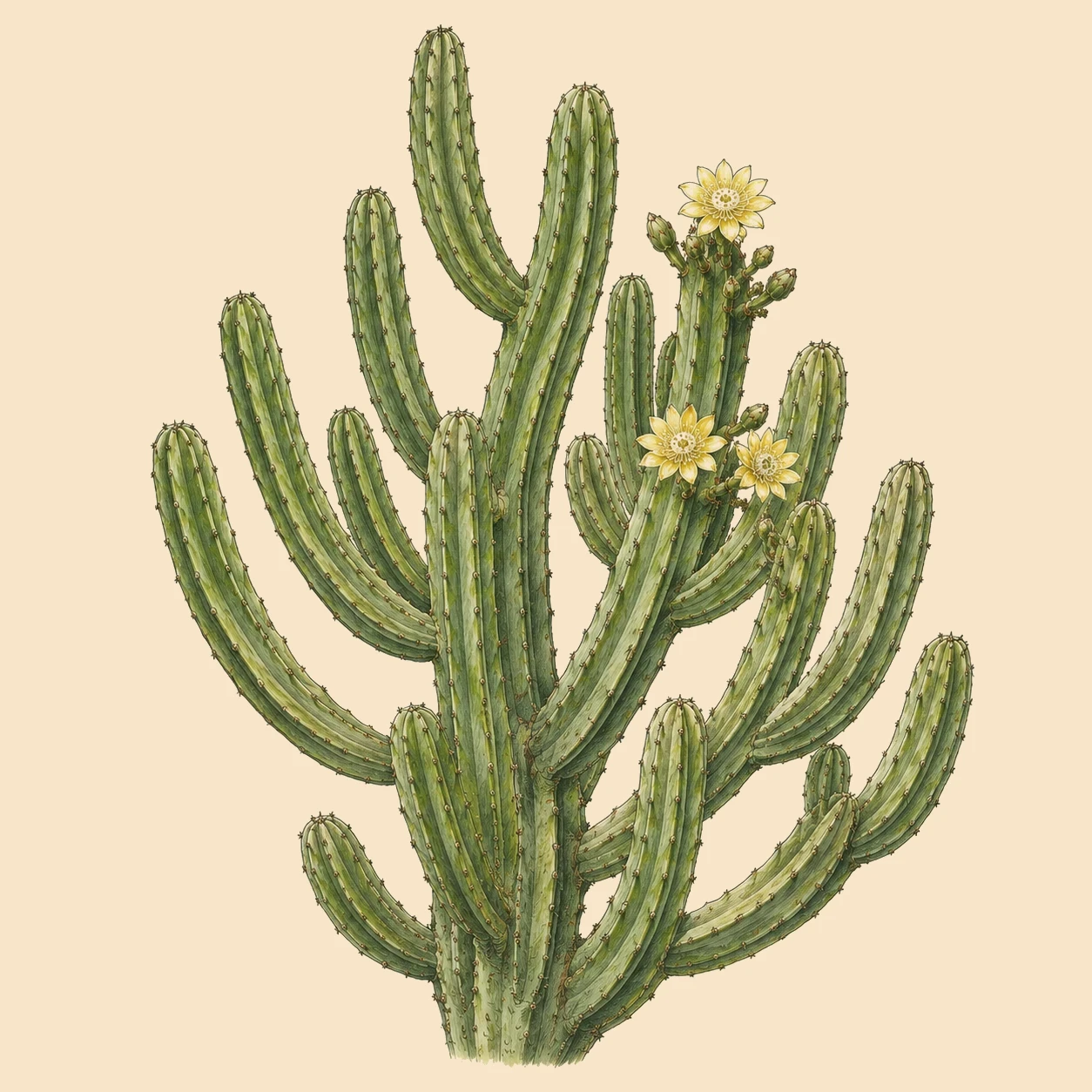 Myrtillocactus – Botanische Illustration des Habitus