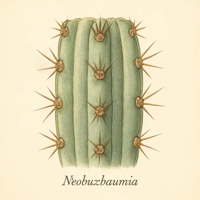 Neobuxbaumia – Botanische Detailillustration