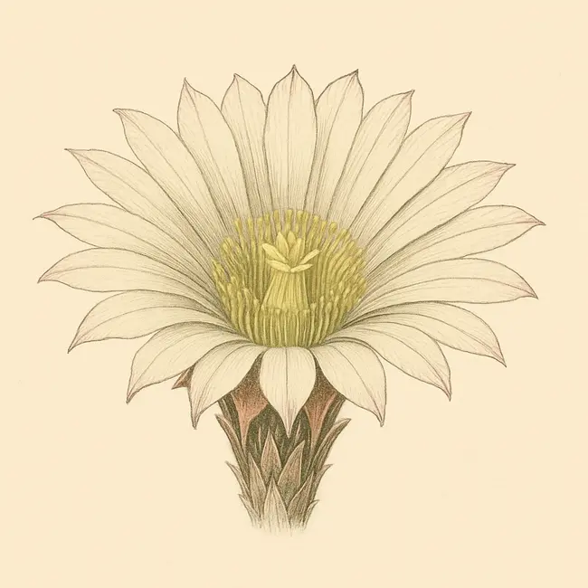 Neochilenia – Botanische Illustration der Blüte