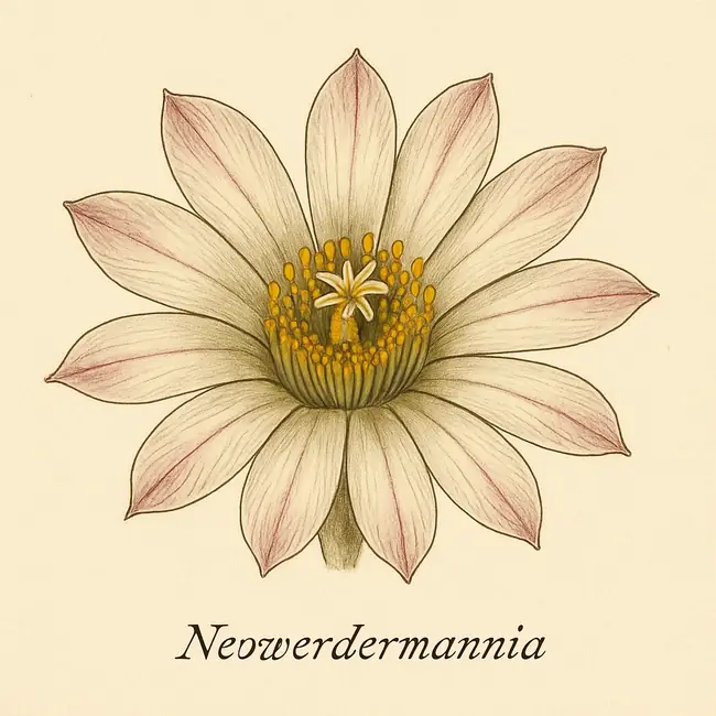 Neowerdermannia – Botanische Illustration der Blüte
