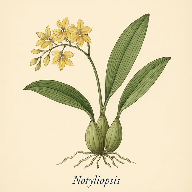 Notyliopsis – Botanische Illustration des Habitus