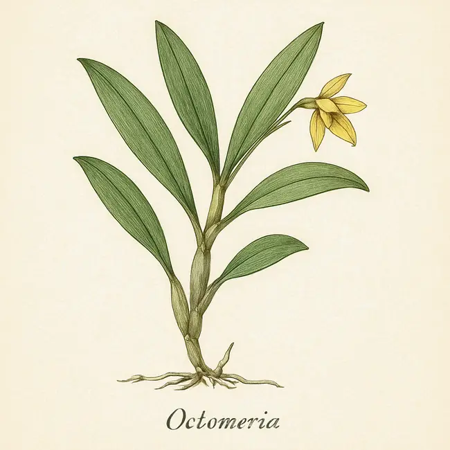 Octomeria – Botanische Illustration des Habitus