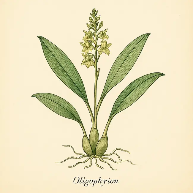 Oligophyton – Botanische Illustration des Habitus