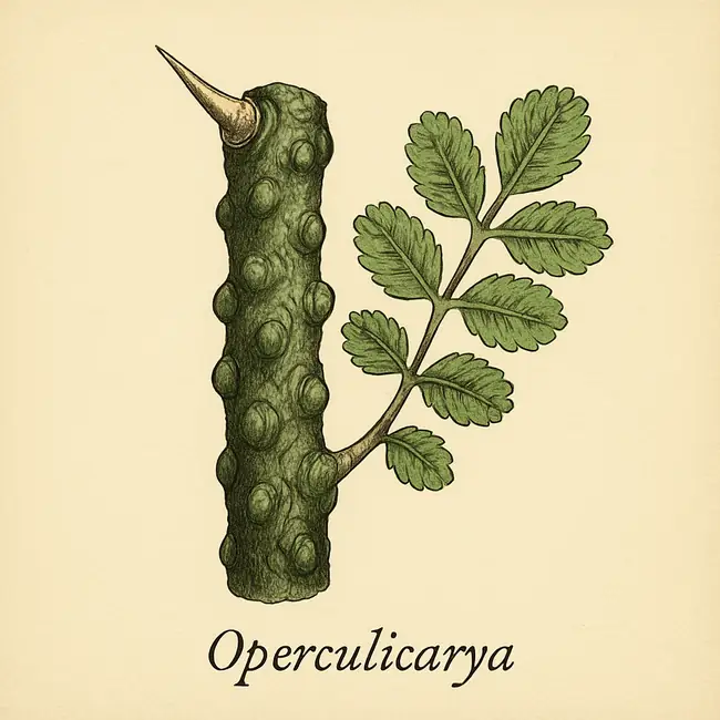 Operculicarya – Botanische Detailillustration