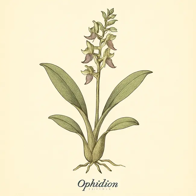 Ophidion – Botanische Illustration des Habitus