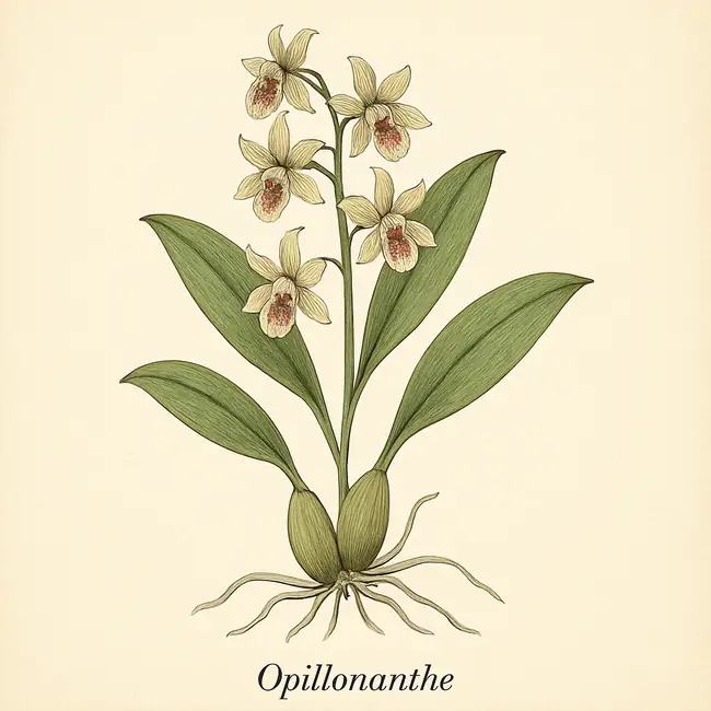 Opilionanthe – Botanische Illustration des Habitus