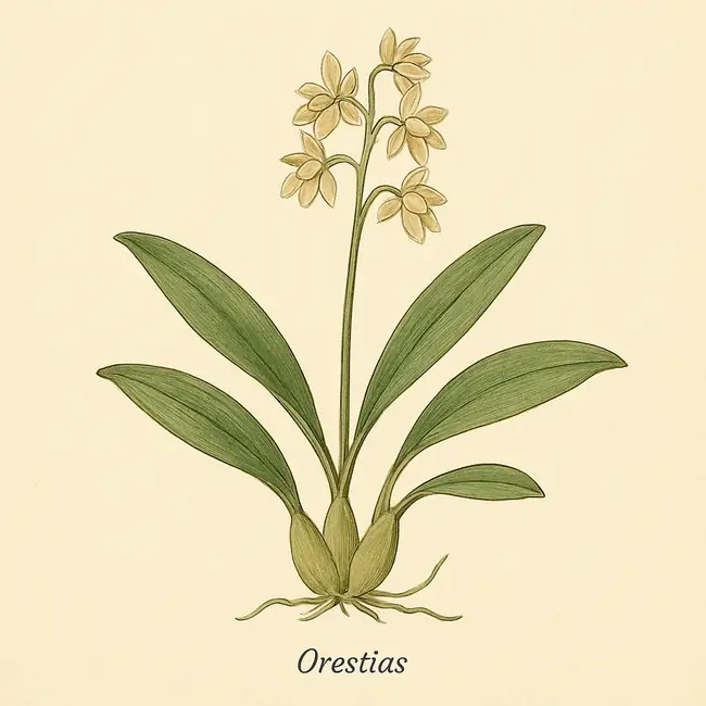Orestias – Botanische Illustration des Habitus