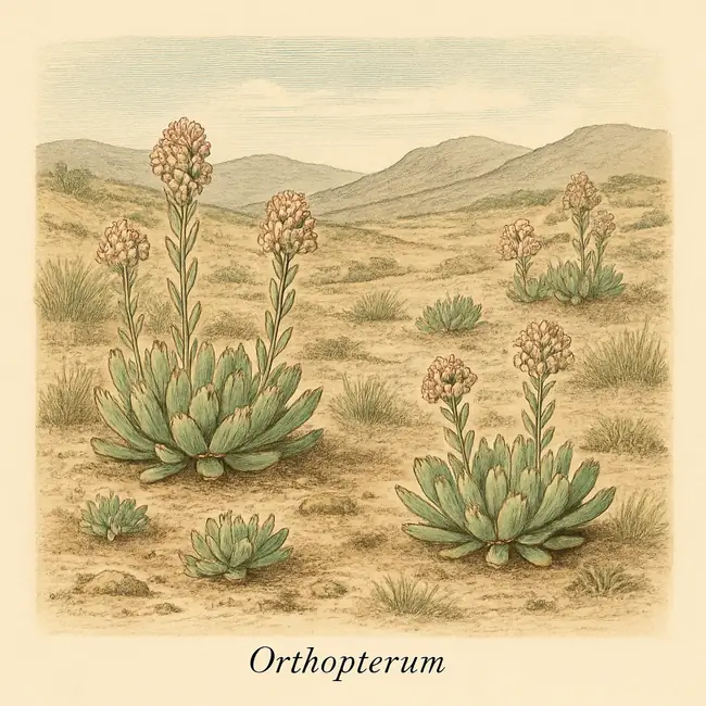 Orthopterum – Botanische Illustration des natürlichen Lebensraums