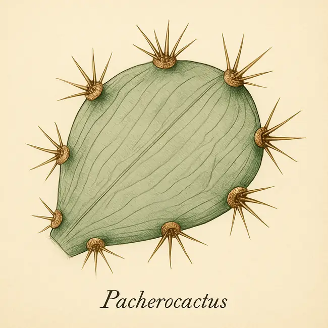 Pacherocactus – Botanische Detailillustration