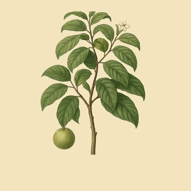 Pacouria – Botanische Illustration des Habitus