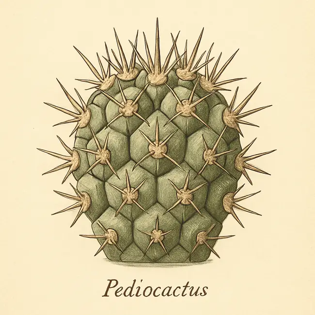 Pediocactus – Botanische Detailillustration