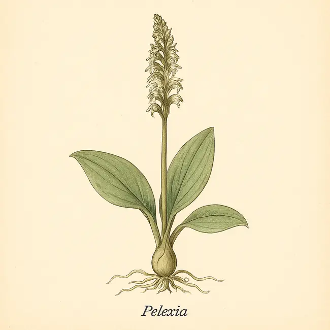 Pelexia – Botanische Illustration des Habitus