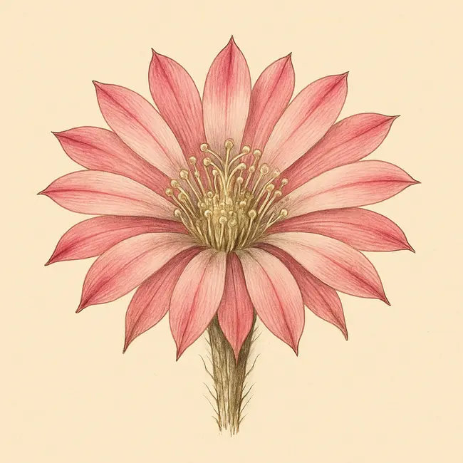 Peniocereus – Botanische Illustration der Blüte